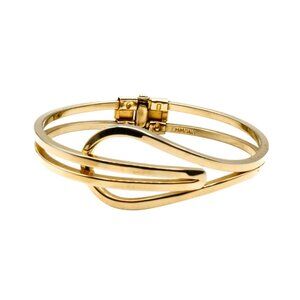 Vintage EMMONS Gold Plated Clamper Bangle Bracelet 7 Inches